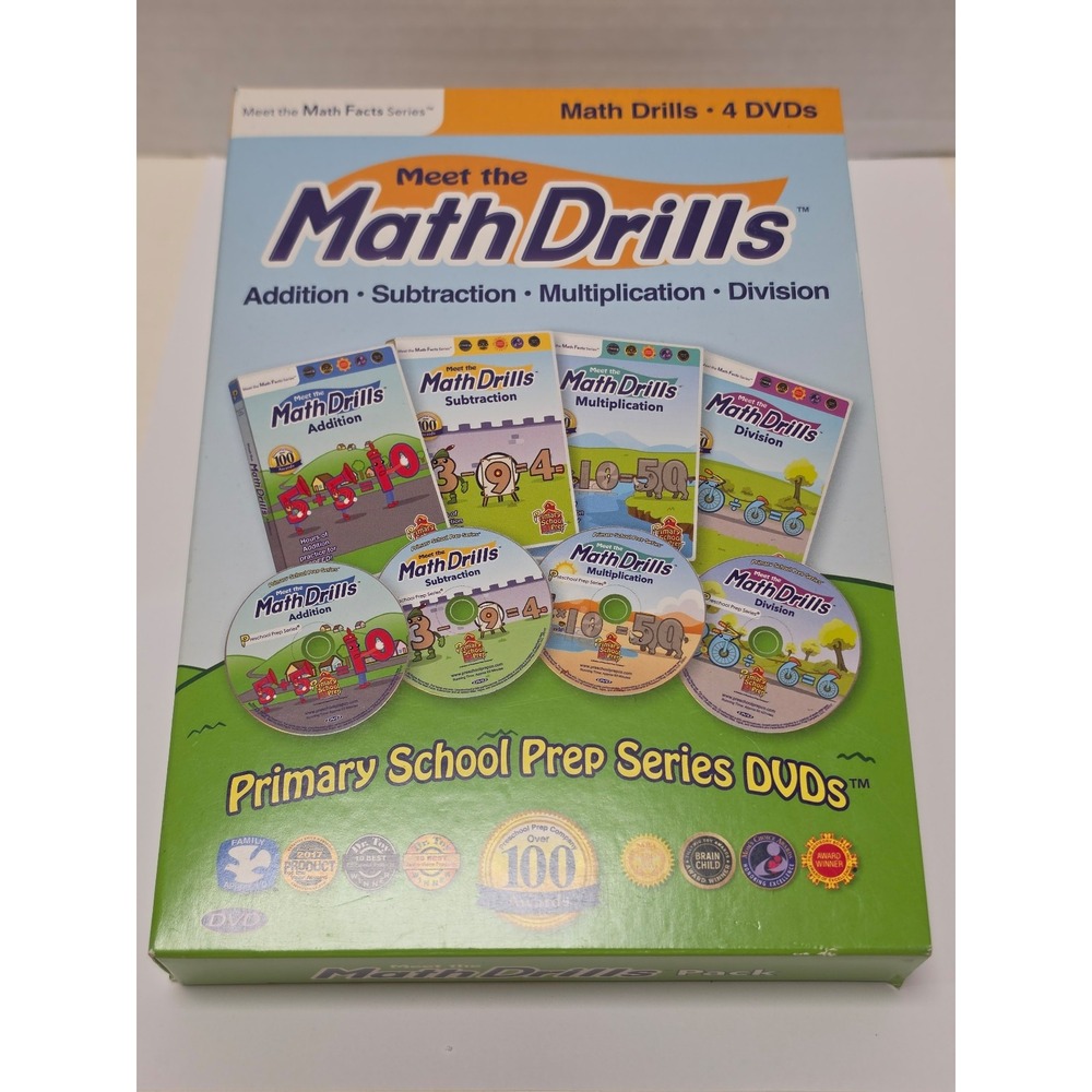 Meet the Math Drills 4 DVD Pack by Preschool Prep Company